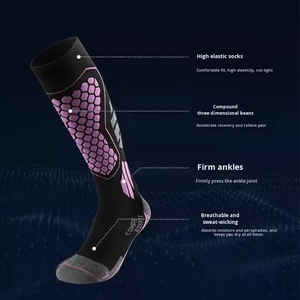 Chaussettes de ski en laine personnalisées avec logo – Chaussettes de sport d'hiver chaudes et douces en tissu éponge pour l'extérieur - Product Image 6