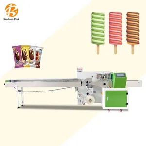 Machine d'emballage automatique horizontale à flux d'oreiller Popsice Ice Lolly Stick Frozen Packaging