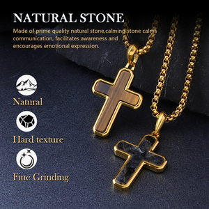 Gioielli di moda oro placcato <span class=keywords><strong>pietre</strong></span> <span class=keywords><strong>naturali</strong></span> nero agata onice occhio di tigre lapislazzuli di lusso <span class=keywords><strong>pietre</strong></span> preziose ciondolo collane per <span class=keywords><strong>uomo</strong></span> - Product Image 5