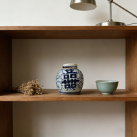 Mini pot double bonheur, petit pot avec décoration d'intérieur d'aspect antique