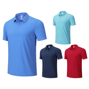T-shirts de polo d'entraînement de coupe conique en coton respirant d'approvisionnement en vrac uniformes d'équipe - Product Image 5