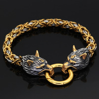 Bracelet Viking Loup Celtique Homme Titane Acier Noeud Celtique Bangle Nordique Vintage Bijoux Gros Yiwu Tendance Mode