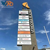 Totem lumineux extérieur moderne, panneau monolithique étanche pour signalisation de parc d'entreprise, orientation des bâtiments et des entreprises