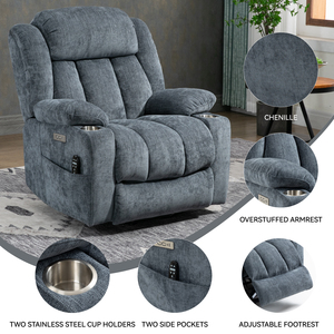 Sillón reclinable de tela de estilo moderno con elevador eléctrico Mecedora giratoria multifuncional para sala de estar Ocio - Product Image 6