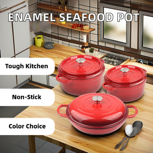 أواني طبخ مطبخ من الحديد الزهر من المينا - Product Image 4