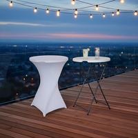 Table de bar/cocktail ronde pliable en plastique moderne de 42 pouces de hauteur pour l'extérieur, la salle à manger, le salon, le parc, l'hôtel et la restauration