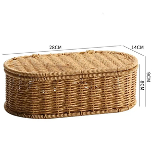 Panier de rangement en rotin tressé fait main du Vietnam, style bohème, pour cuisine, en osier naturel, fournisseur d'articles de rangement pour la maison - Product Image 5
