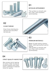 Grade 8.8 Astm A193 <strong>B7</strong> Heavy Hex Zinc Plated Stainless Steel <strong>Bolts</strong> and Nuts Custom Length 50mm - Product Image 4