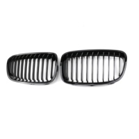 Grille avant Haomu en ABS noir brillant à lamelles simples, qualité supérieure, modèle HMF20-205 pour Série 1 F20 (2012-2014)