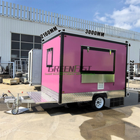 Remorque de restauration rapide en fibre de verre 3M, cadre en acier inoxydable, résistant à la rouille, utilisation en extérieur, équipée d'un réfrigérateur, unité de service alimentaire mobile