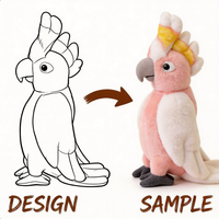 Peluche de perroquet rose, jouet en peluche doux, oiseau en peluche, poupée en peluche, décoration de la maison, cadeaux pour enfants, vente directe d'usine, vente en gros