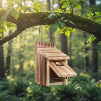 Nichoir moderne en bois massif YOUMEPET avec protection anti-prédateurs en métal et fermeture auto-agrippante pour usage extérieur toutes saisons, idéal pour les passagers bleus