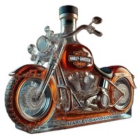 Bouteille vide créative en verre fait main en forme de moto pour vin rouge, spiritueux infusés, whisky, vodka, avec bouchon spécial