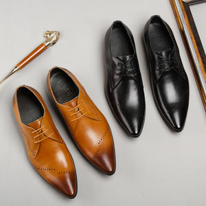 Zapatos de vestir retro y sencillos de cuero genuino para hombre, de alta gama, duraderos, de piel de vaca, para negocios, oficina y vida diaria. - Product Image 3