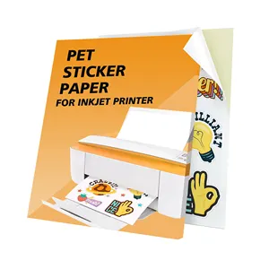 Milieuvriendelijk Glanzend Huisdier Film Inkjet Bedrukbaar Zelfklevend Vinyl Indoor Waterdicht Stickerpapier Voor Buiten Voor Digitaal Printen