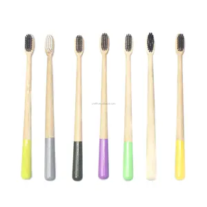 Natural Bamboo Tooth Brush long cone shape handle Set LOGO Customized Organic Charcoal adult children Bamboo Toothbrush