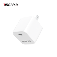 Chargeur rapide WISESIR 20W GaN PD 3.0 avec protection OTP/OVP, adaptateur secteur USB-C à 92% d'efficacité pour téléphones