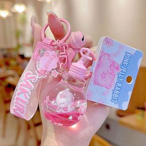 2024 New Cartoon Pendant Custom Keyrings Snowflake Sakura Sequins Promotional Backpack Oil <b>Floating</b> Liquid Acrylic Keychain - Product Image 6