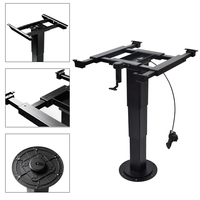 Pied de table CAPEXRV en aluminium à levage pneumatique avec cadre coulissant et plaque de base rotative pour bateau, remorque marine, caravane