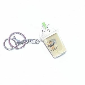 Cartoon Cute <b>Cat</b> Sequin <b>Ring</b> Charm Acrylic Keychain Pendant with Milk Tea Cup Liquid Quicksand for Women Men Kids' Bags Cars - Product Image 1