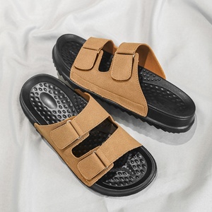 2026 Hot Selling Minimalist Men Velcro Slide <strong>Sandals</strong> EVA Shock Absorbing Comfort Slippers Durable Flat Casual <strong>Pool</strong> <strong>Sandals</strong> - Product Image 1