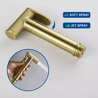 Ensemble d'accessoires de pulvérisation pour bidet moderne en laiton doré brossé, Shattaf, eau chaude/froide, haute pression, écologique, installation facile