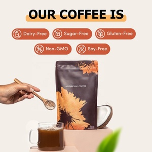 Cà phê bột hữu cơ Arabica RYZE nhãn hiệu riêng, cà phê xay OEM chất lượng cao, cà phê hòa tan với nấm Lion's Mane và Chaga - Product Image 3