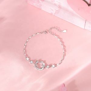 925 Plata Original encuentro minimalista estrella Rosa Boho pulseras regalo para él ella para fiestas bodas pareja de plata esterlina - Product Image 1