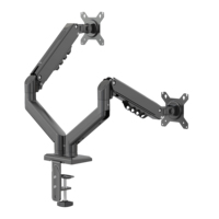 Support double moniteur 17-32 pouces en acier allié avec ressort métallique, réglage ergonomique de la hauteur, rotation inclinable à 90°, noir, capacité de charge 9 kg