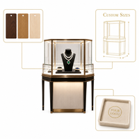 Vitrine à bijoux en verre incurvé avec éclairage LED, comptoir d'exposition sur mesure pour boutiques, centres commerciaux et magasins de détail