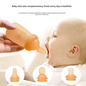 Cuillère à riz en silicone multifonctionnelle <span class=keywords><strong>pour</strong></span> nourrisson, type à presser, vaisselle complémentaire <span class=keywords><strong>pour</strong></span> la mère et le nourrisson. - Product Image 2