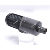 Microphone à condensateur filaire AT2020 pour studio d'enregistrement, haute performance, reproduction naturelle, réduction du bruit, portable pour diffusion en direct