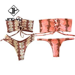 New Custom Private Label Custom Bikini Printed <b>Swim</b> Suits Bikini Set Hawaiian Bathing Suits for Women - Product Image 4