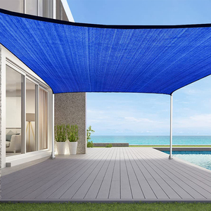 Tela HDPE al aire libre rectángulo parasol vela azul resistente gran parasol vela resistente fortalecer - Product Image 2