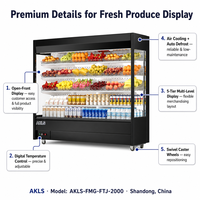 Vitrine réfrigérée commerciale à 5 niveaux, ouverte sur le devant, à refroidissement par air, avec dégivrage automatique, pour fruits, légumes, lait et boissons, pour supermarché