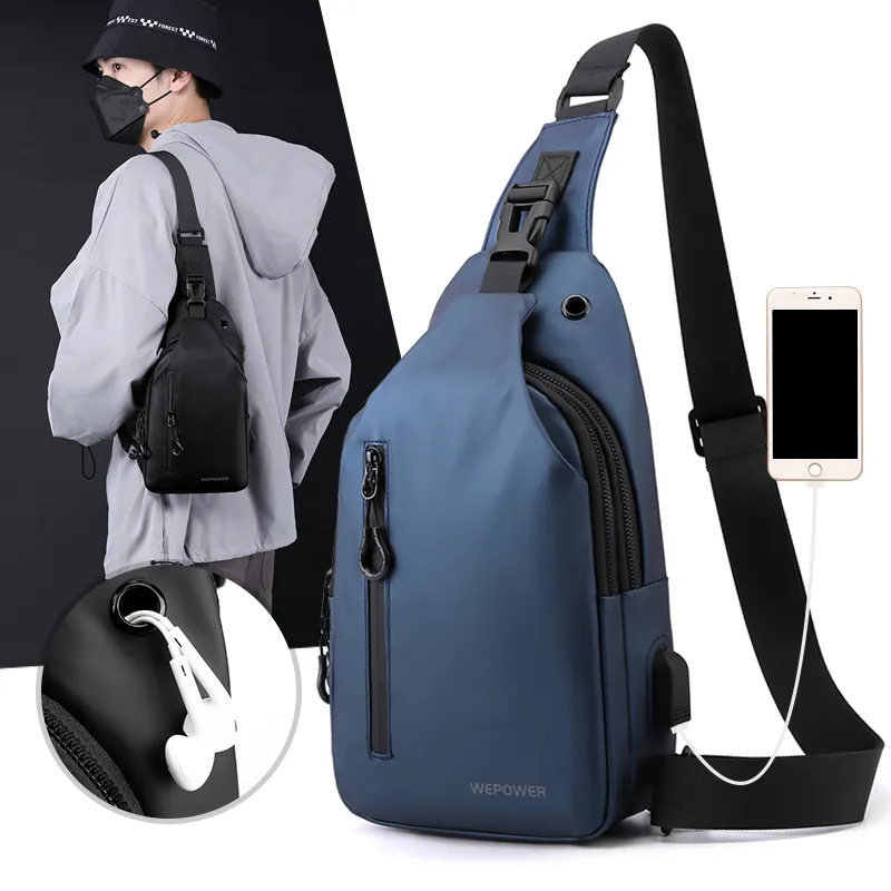 Mini bolso de mensajero de buena calidad, bolso de pecho cruzado ligero para hombre, bolso de hombro impermeable para deporte