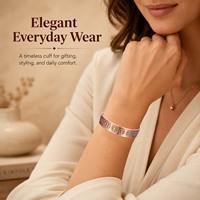 Vente en gros pur cuivre bijoux fleur bracelets personnalisé réglable magnétique bracelet santé cuivre manchette bracelets