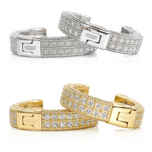 Pulsera de Diamantes Klown26, Oro Sólido de 18K, Corte Brillante Redondo, Diamantes Naturales, Lujo Unisex, Uso Diario - Product Image 1