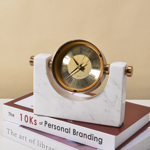 Commercio all'ingrosso <span class=keywords><strong>vintage</strong></span> home hotel stoviglie in marmo orologio da tavolo in marmo antico stile rotondo orologio da tavolo - Product Image 3