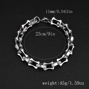 Pulsera de Acero de Titanio de Moda, Superventas Transfronterizas, Cadena de <span class=keywords><strong>Quilla</strong></span> Dominante, Hueca, Hecha a Mano, Estilo Europeo y Americano - Product Image 4