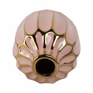 Vaso in Ceramica con Accenti Oro Rosa, Vaso Decorativo Moderno per Soggiorno, Camera da Letto, Ufficio e Scrivania - Product Image 5