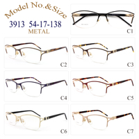 Sara Models 3913 Bingkai Kacamata Wanita Klasik Stainless Steel Kualitas Bagus Bingkai Optik Gaya Baru Cocok untuk Semua Bentuk Wajah