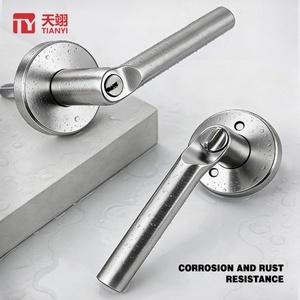 TIANYI Modern Brushed Nickel Tubular Lever Door <b>Lock</b> <b>Set</b> Keyed Entry Satin Nickel Handle for Bedroom Office Exterior Door - Product Image 4