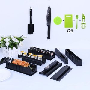 Rouleau de <span class=keywords><strong>Sushi</strong></span> fait <span class=keywords><strong>maison</strong></span>, <span class=keywords><strong>Kit</strong></span> de 7 moules à riz, accessoires de <span class=keywords><strong>Sushi</strong></span> noirs antiadhésifs - Product Image 1
