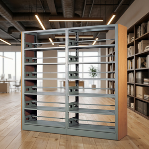 Étagère de rangement industrielle multi-niveaux en métal et bois, multi-usages, pour salon et bureau - Product Image 3