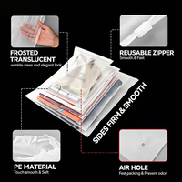 Sac de vêtements transparent à fermeture éclair, sac d'emballage pour t-shirts, sac à fermeture éclair en plastique avec logo personnalisé pour vêtements