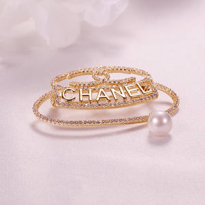 Broche en perles de style coréen, micro-zircon incrusté, plaqué or véritable, fleur de poitrine, petit accessoire pour veste ou costume, motif numérique - Product Image 2