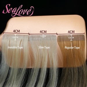 Extensioni per capelli umani Remy marroni da 22 pollici a doppia trama, senza perdita di capelli, con nastro adesivo, per salone - Product Image 6