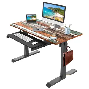 โต๊ะยกสูงปรับความสูงได้สำหรับยืนหรือนั่งอยู่บ้านสำนักงานยืนพร้อมขาตั้งมอนิเตอร์พร้อมที่วางคีย์บอร์ด