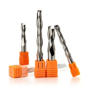 Nhà máy trực tiếp Giá 3mm 4mm 6mm 8mm rắn Carbide CNC phay cutter 2 Flutes xoắn ốc phẳng End Mills cho gỗ làm việc